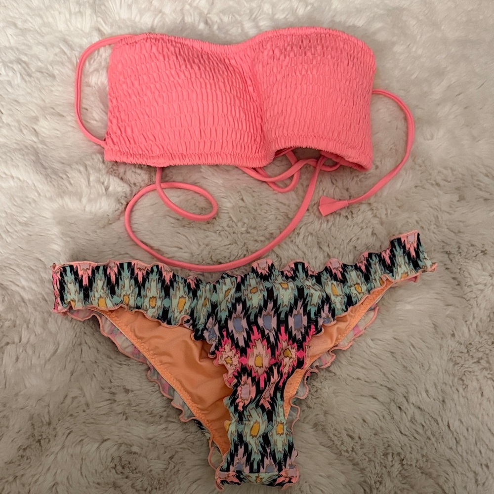 Victoria's Secret Pink and Multicolor Bikini